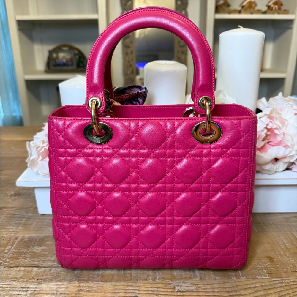 COA Christian Dior Medium Lady Dior Leather Handbag - Picture 2 of 10